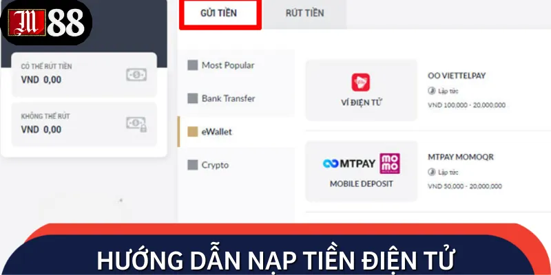 Hướng dẫn nạp tiền bằng tiền điện tử nước ngoài